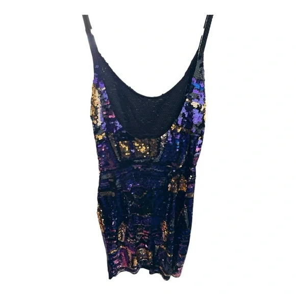 Black Tie Oleg Cassini Sequin Multicolor Dress NWT